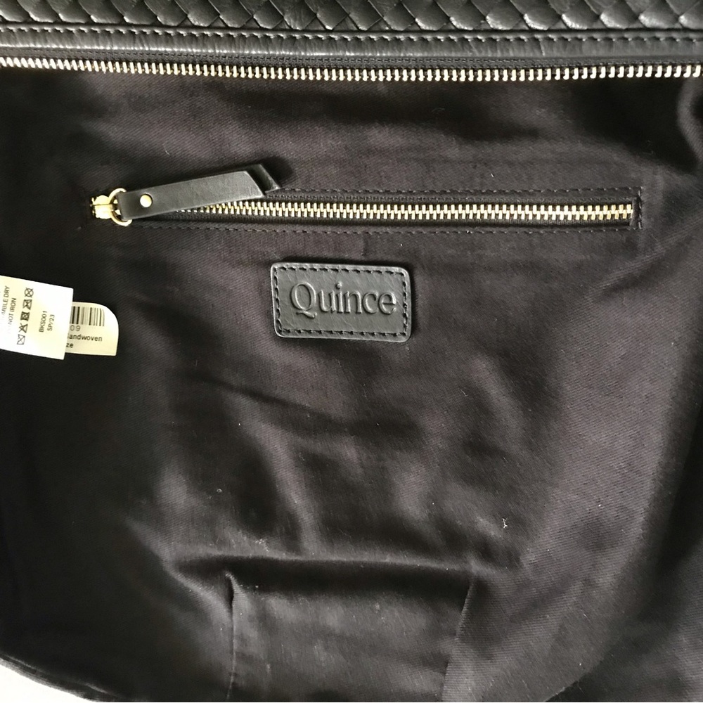 Quince Black Woven Shoulder Bag - Picture 6 of 14